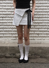 Dot Ribbon Strap Skirt