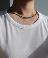 Men’s black beaded necklace_CLEF DROP DROP NEC