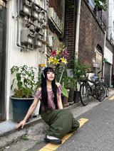 イルミ ナイロンビゾスナップワイドパンツ
