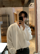 Adaph Henry Neck Waffle Overfit Long Sleeve Tee