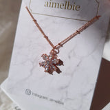 ダイヤモンドペタル セミチョーカーネックレス - Rosegold Color