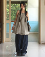 Limit String Frill Sleeveless One-piece