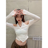 #T24119［21lura.20]ғᴇʙ現貨商品🏷純御風掛脖露肩v領針織上衣