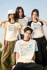パステルドッグスケッチラグランTシャツ