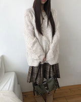 Nahi Bouclé Loose Round-Neck Knit