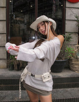 Button Strap Multi Pocket Belt Bag