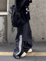 half track side zipper pants