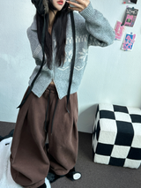 パラシュートツーピンタックバルーンロングワイドパンツ 🖤🩶💜🤎🩷5COLOR