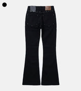 Black pin bootcut denim