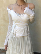Lumi V-Neck Collar Wrap Long Sleeve Tee
