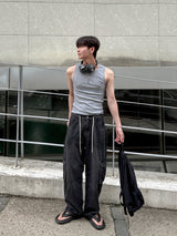 String Wide Cargo Denim PT