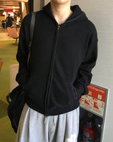 Stitch Knit Hood Zip-up