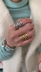 Quilting 5layered ring(silver/gold)