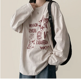オッドビンテージプリンティドボクシー長袖Tシャツ