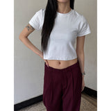 [BASIC ITEM] ベーシックセミクロップTシャツ(4color)