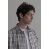 Vintage washing beige check shirts