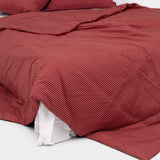 Dust-Free Classic Stripe - Red Duvet Cover - K size