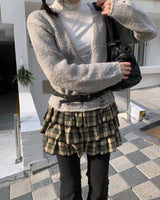チェックキャンキャンスカートパンツ