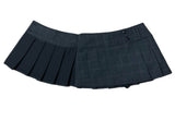 Wrap Check Pleated Mini Skirt