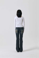 LISE SHIRRING TOP / WHITE