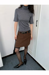 Rachel Turtleneck Short Sleeve Soft T-shirt
