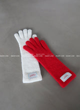 Patch Finger Slit Long Gloves