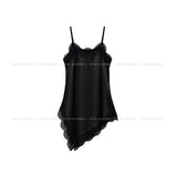 EL Unbalance Lace Satin One Piece