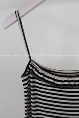 scarf set stripe frill mini-dress