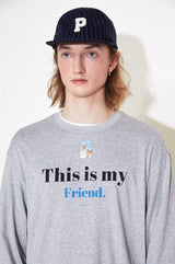 Friend printed PVC small label long-sleeved T-shirt