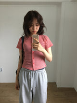 Striped mini cardigan (4color)