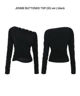 JENNIE BUTTONED TOP (SS ver.) black