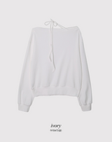 #ワンショルダーリボンルーズフィットスウェットシャツ (4color)