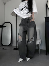 gray damaged balloon denim