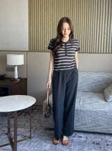 Hidel Linen Basic Pintuck Slacks