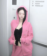 leon button set hood zip-up (4colors)