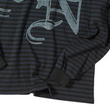 Untitled Beginning Stripe Big Logo Sulfur Dyes Long Sleeve Faded Black