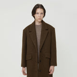 WOMAN オーバーフィットシングルロングコート CAMEL BROWN