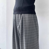 Micro Check Draped Trousers