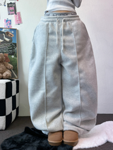 フリース 🤍🐏ラインポイントバルーンロングパンツ 🤍🩶🖤3カラー