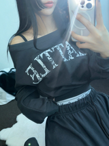 HIP PRINTING レタリングワイドパンツ 💟💙🩶4COLOR