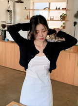 PL Embossing Crop Knit Cardigan (4color)