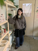 Kikam Stripe Banding Wide Brushed Pants