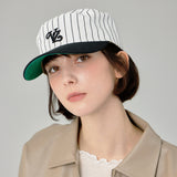 Leaf VZ Monogram Stripe Pillbox Cap / Black