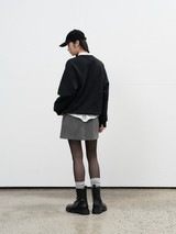 classic applique loose fit mtm - black       