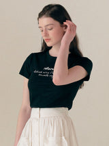 ベーシックレタリングTシャツ ブラック