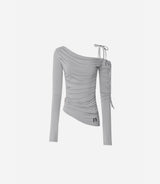Cats Draping One-Shoulder Top