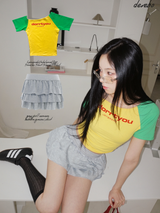 レモネードアンバランスオフショルダーショートスリーブTシャツ