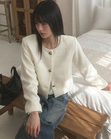 Becche silver button tweed jacket