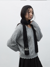 handmade crochet muffler - black       