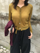 Jane Ribbon Tie Knit Cardigan (4c)